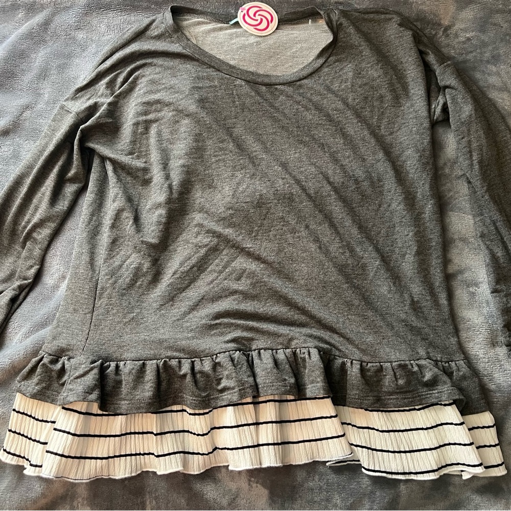 Heather Grey with ruffles